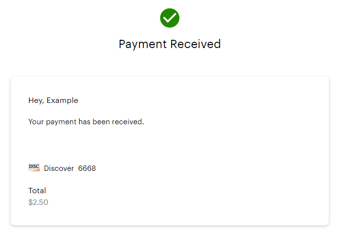 Payment received